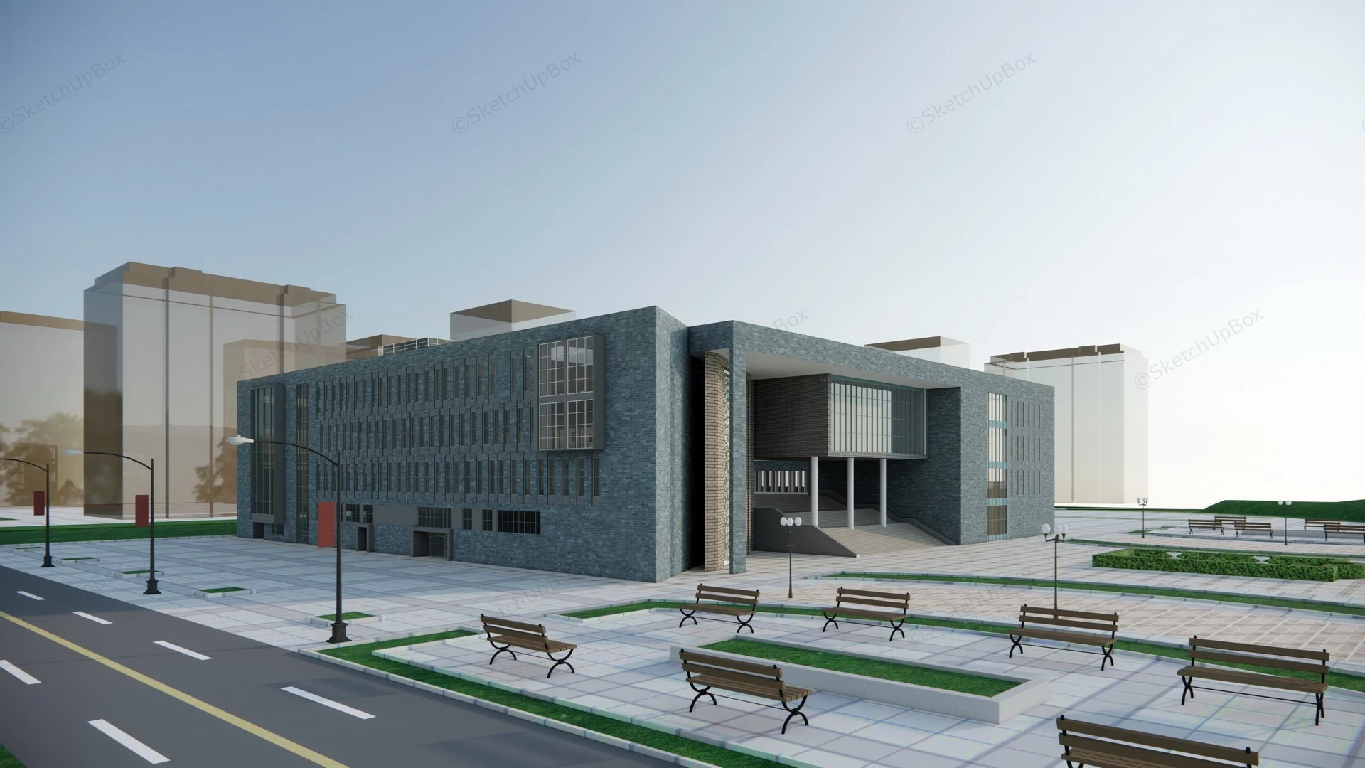 Library Of Ocean University sketchup model preview - SketchupBox