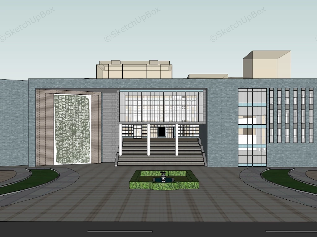 Library Of Ocean University sketchup model preview - SketchupBox