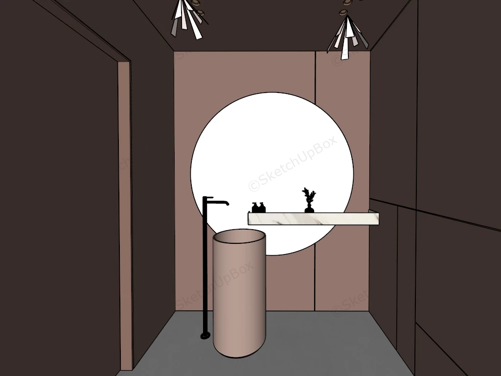 Small Pink Bathroom Ideas sketchup model preview - SketchupBox