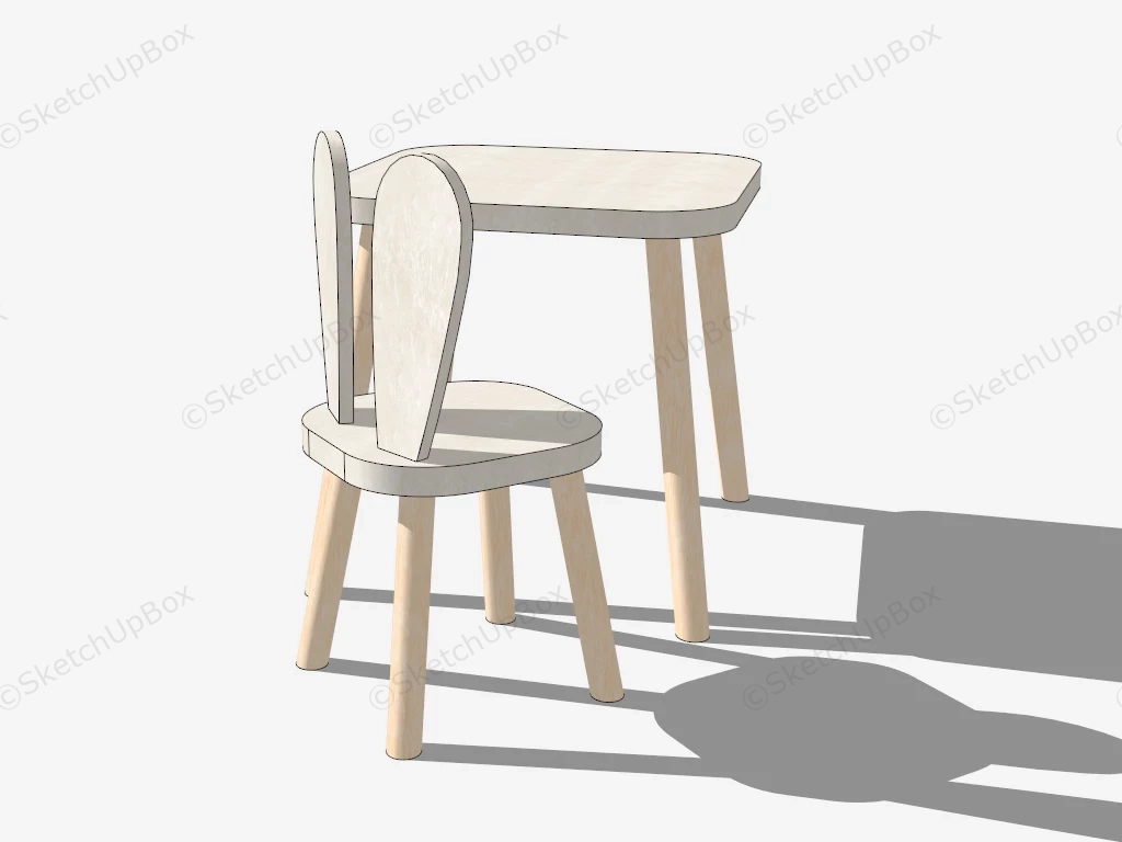 Kids Table And Chair Set sketchup model preview - SketchupBox