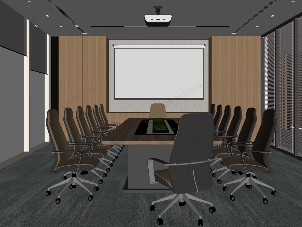 Modern Luxury Meeting Room Design sketchup model preview - SketchupBox