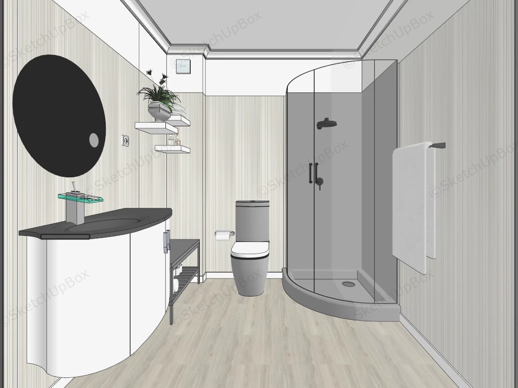 Tiny Bathroom Design Ideas sketchup model preview - SketchupBox