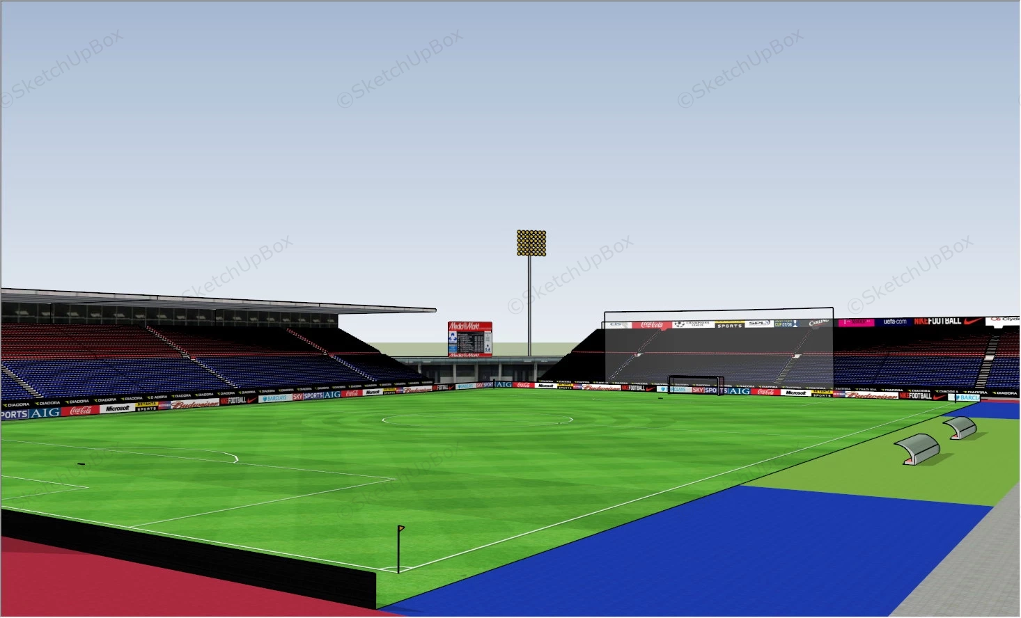 Outdoor Soccer Stadium sketchup model preview - SketchupBox