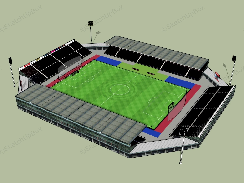 Outdoor Soccer Stadium sketchup model preview - SketchupBox