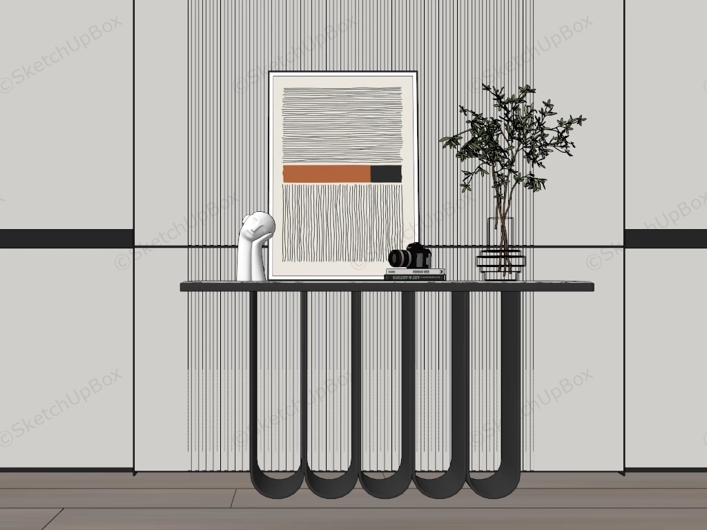 Elegant Entryway Console Table sketchup model preview - SketchupBox