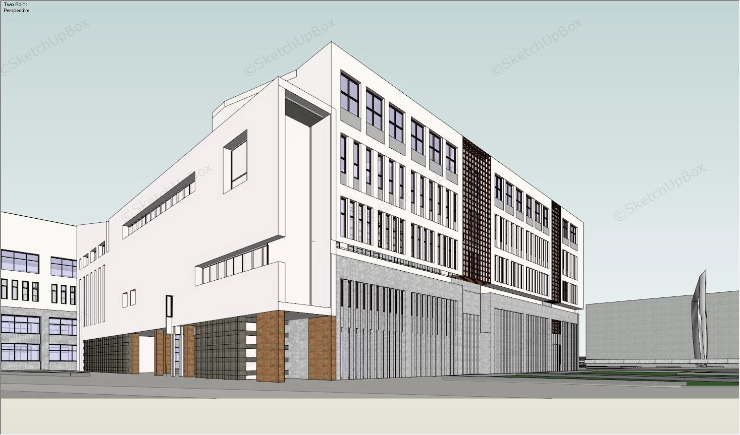 High School Architecture Plan sketchup model preview - SketchupBox