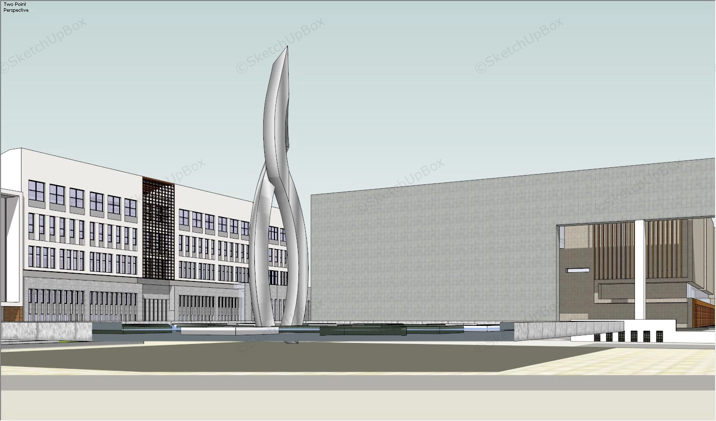 High School Architecture Plan sketchup model preview - SketchupBox