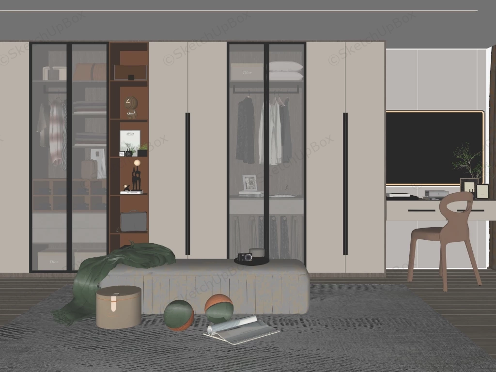 Dressing Room Design Ideas sketchup model preview - SketchupBox