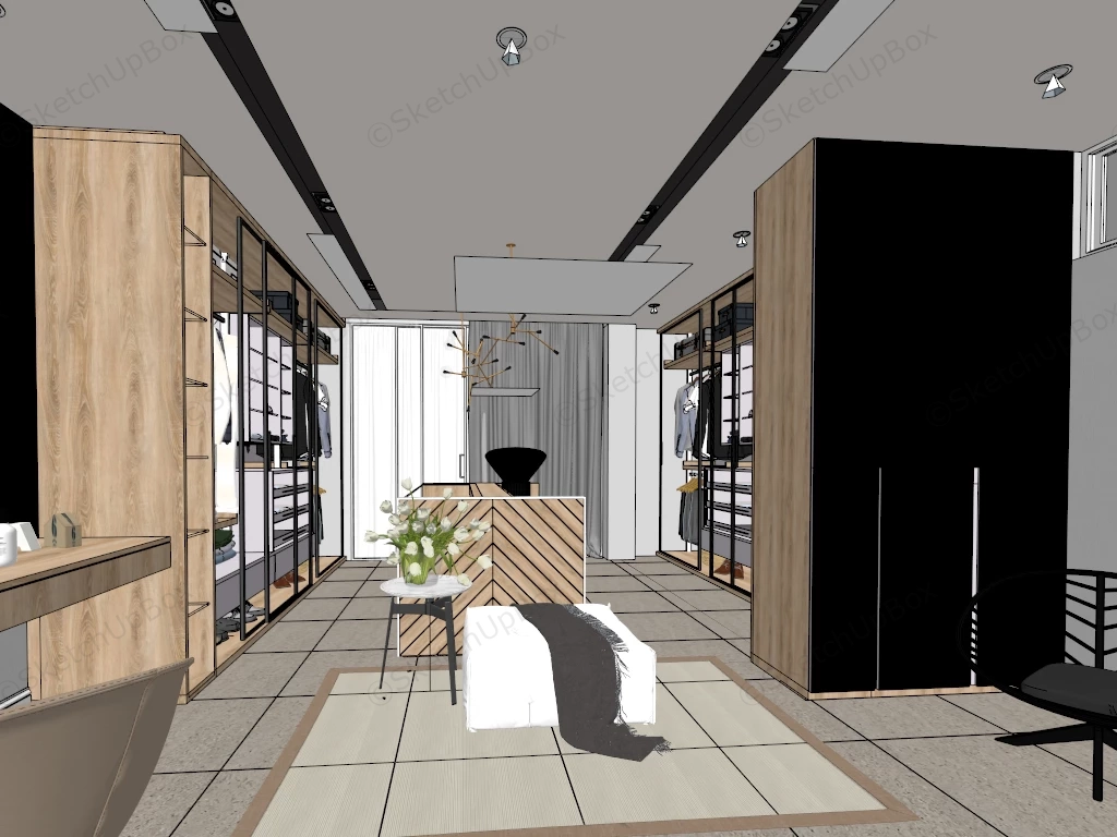 Luxury Closet Dressing Room sketchup model preview - SketchupBox