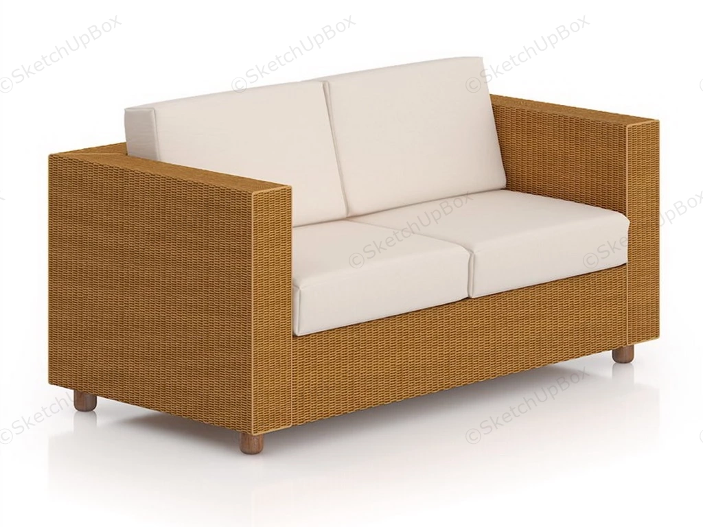 Rattan Loveseat sketchup model preview - SketchupBox