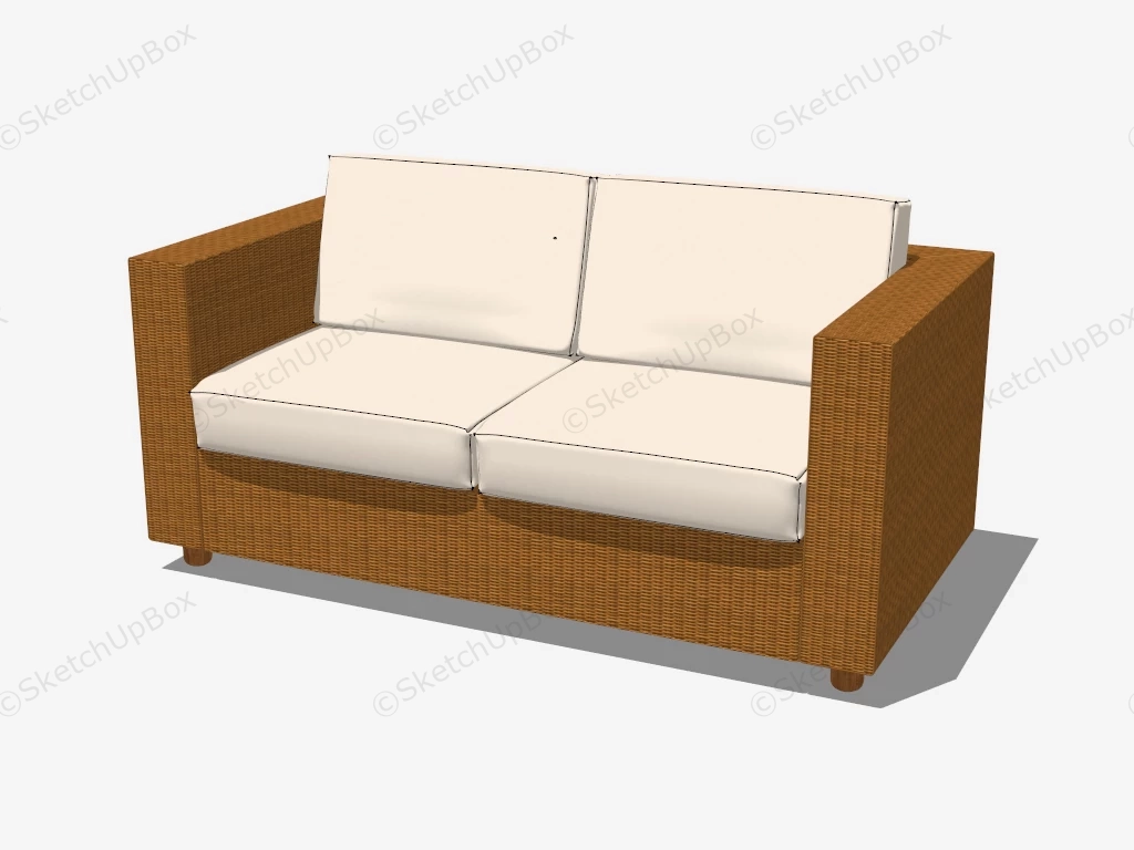 Rattan Loveseat sketchup model preview - SketchupBox