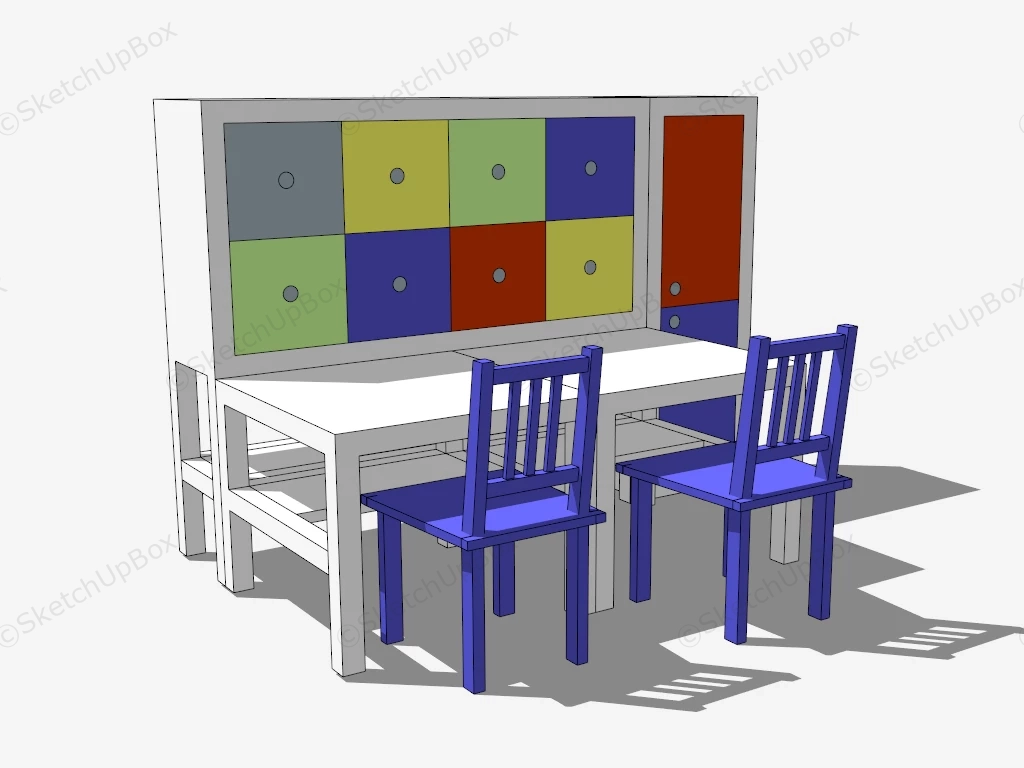 Craft Table And Chairs sketchup model preview - SketchupBox