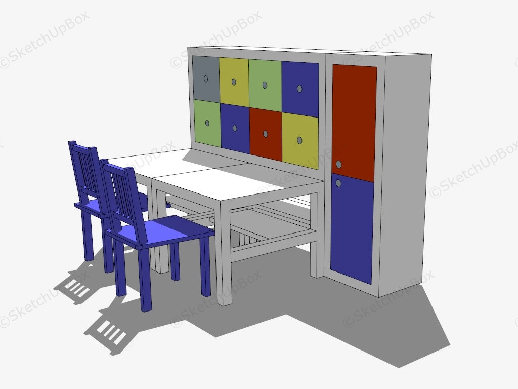 Craft Table And Chairs sketchup model preview - SketchupBox