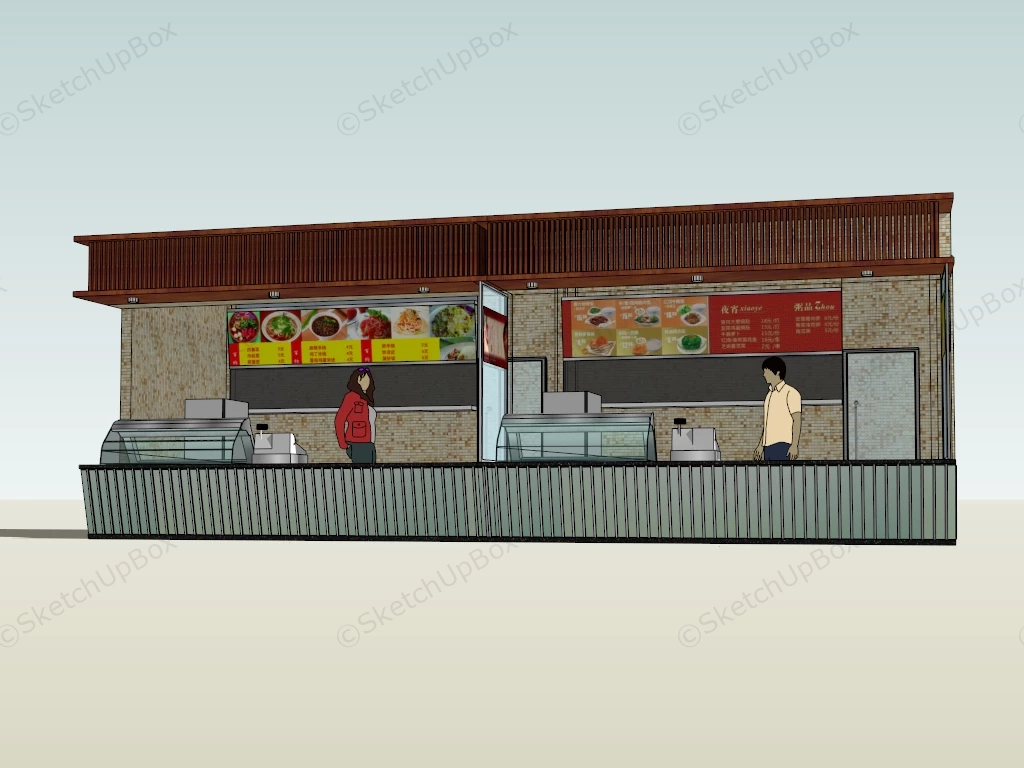 Outdoor Food Concession Stand sketchup model preview - SketchupBox