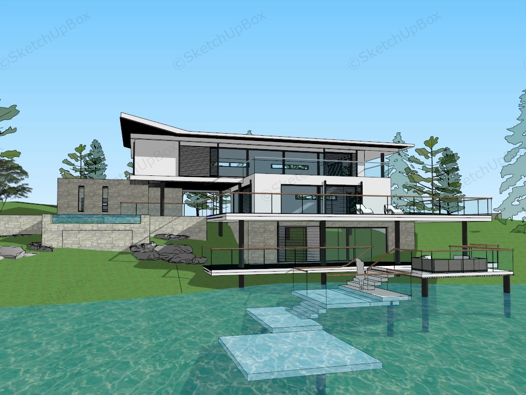 Lakeside Villa sketchup model preview - SketchupBox