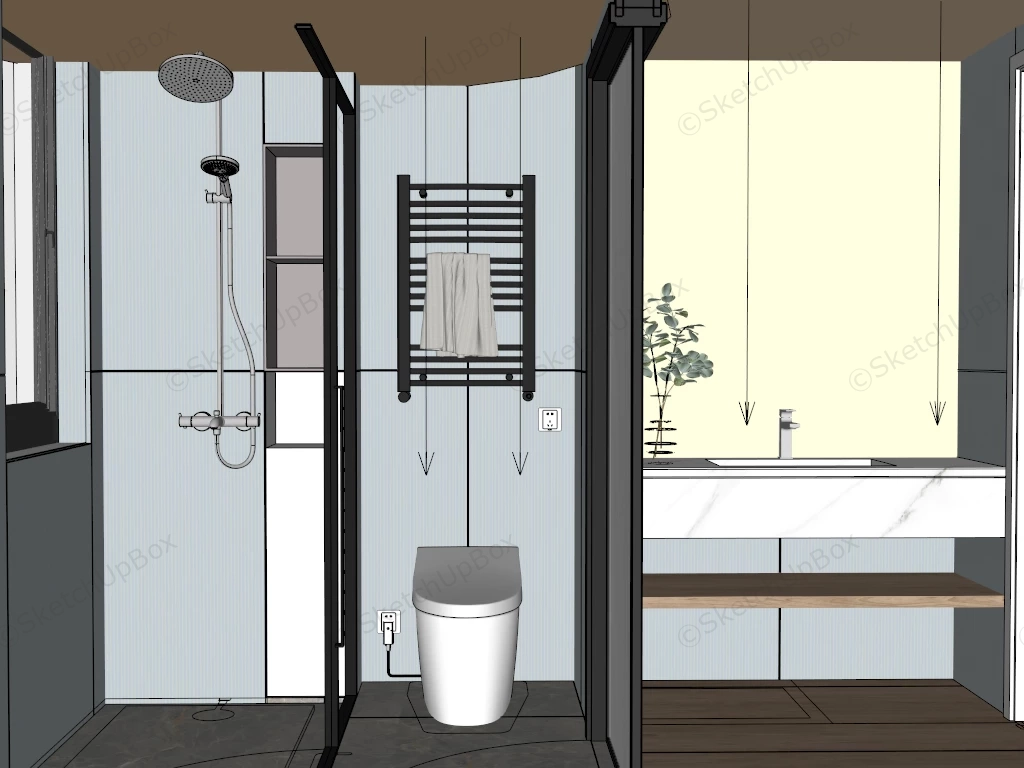 Small Space Bathroom Design sketchup model preview - SketchupBox