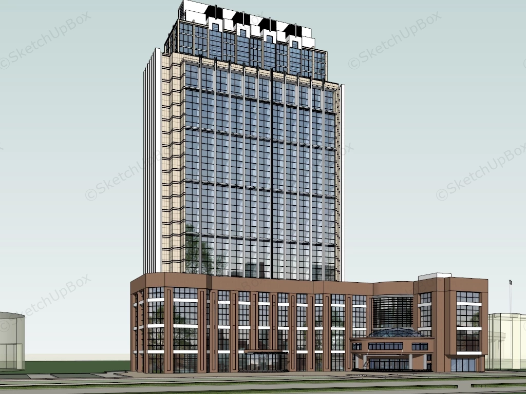 High Rise Office Building sketchup model preview - SketchupBox