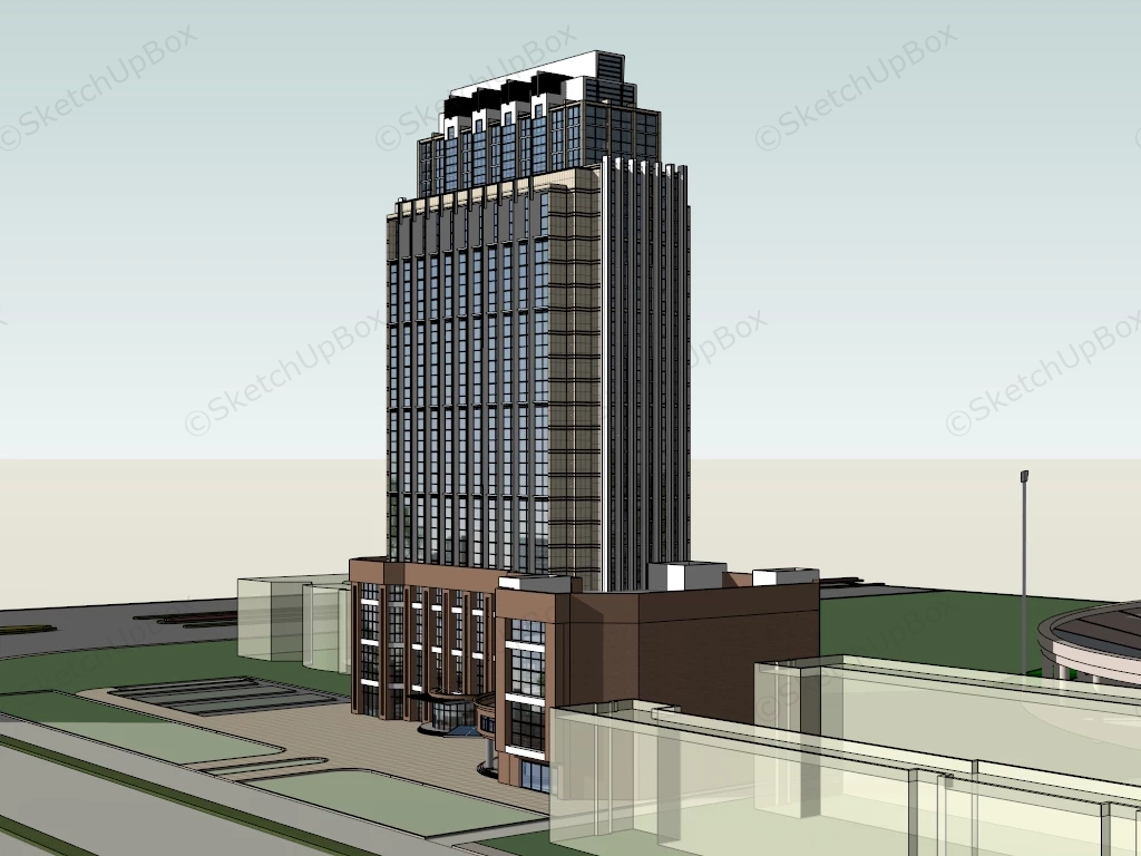 High Rise Office Building sketchup model preview - SketchupBox