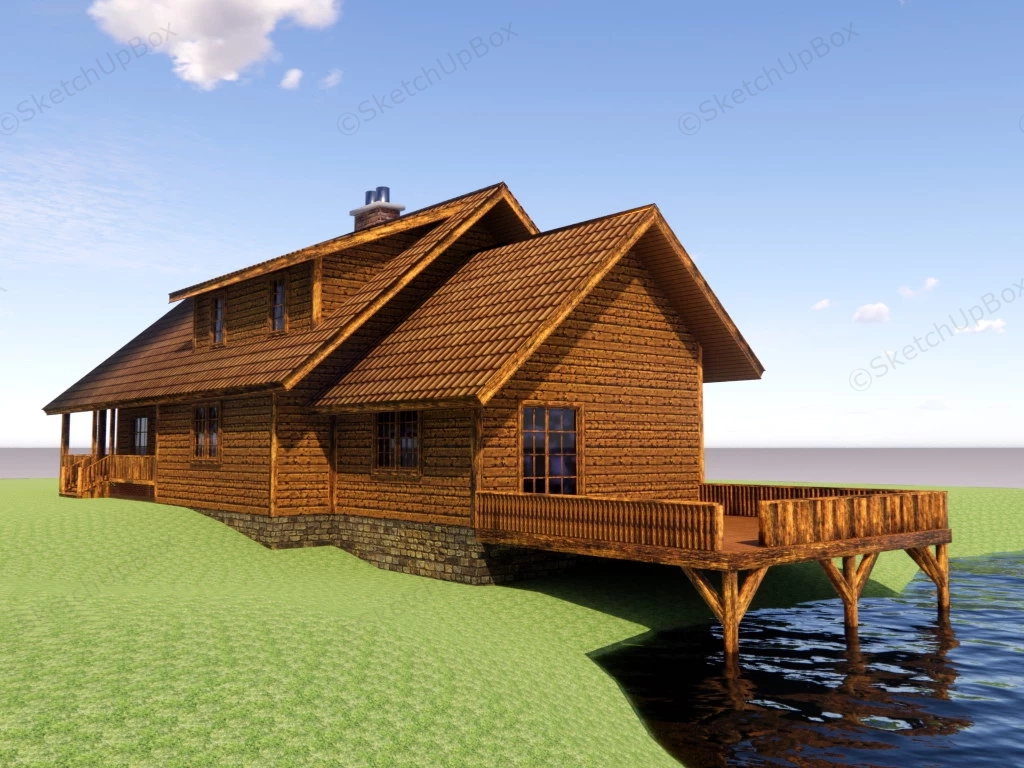 Lakeside Country House sketchup model preview - SketchupBox