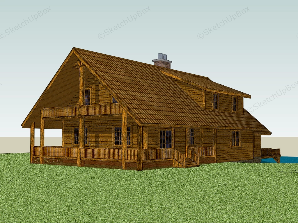 Lakeside Country House sketchup model preview - SketchupBox