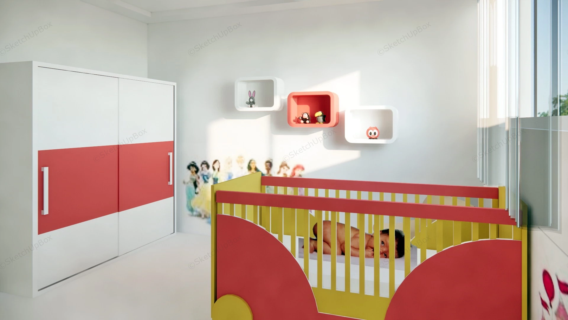 Simple Baby Room Idea sketchup model preview - SketchupBox