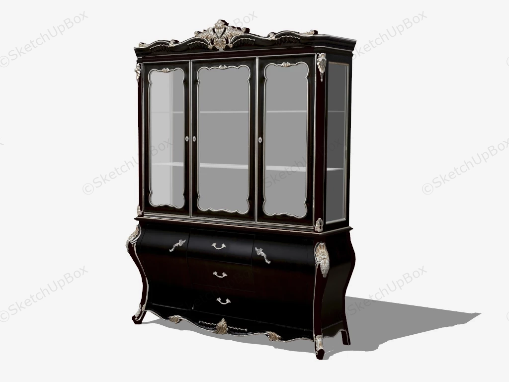 Antique Victorian Breakfront Cabinet sketchup model preview - SketchupBox