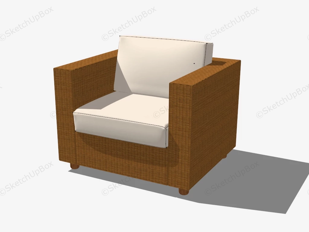 Rattan Cube Chair sketchup model preview - SketchupBox