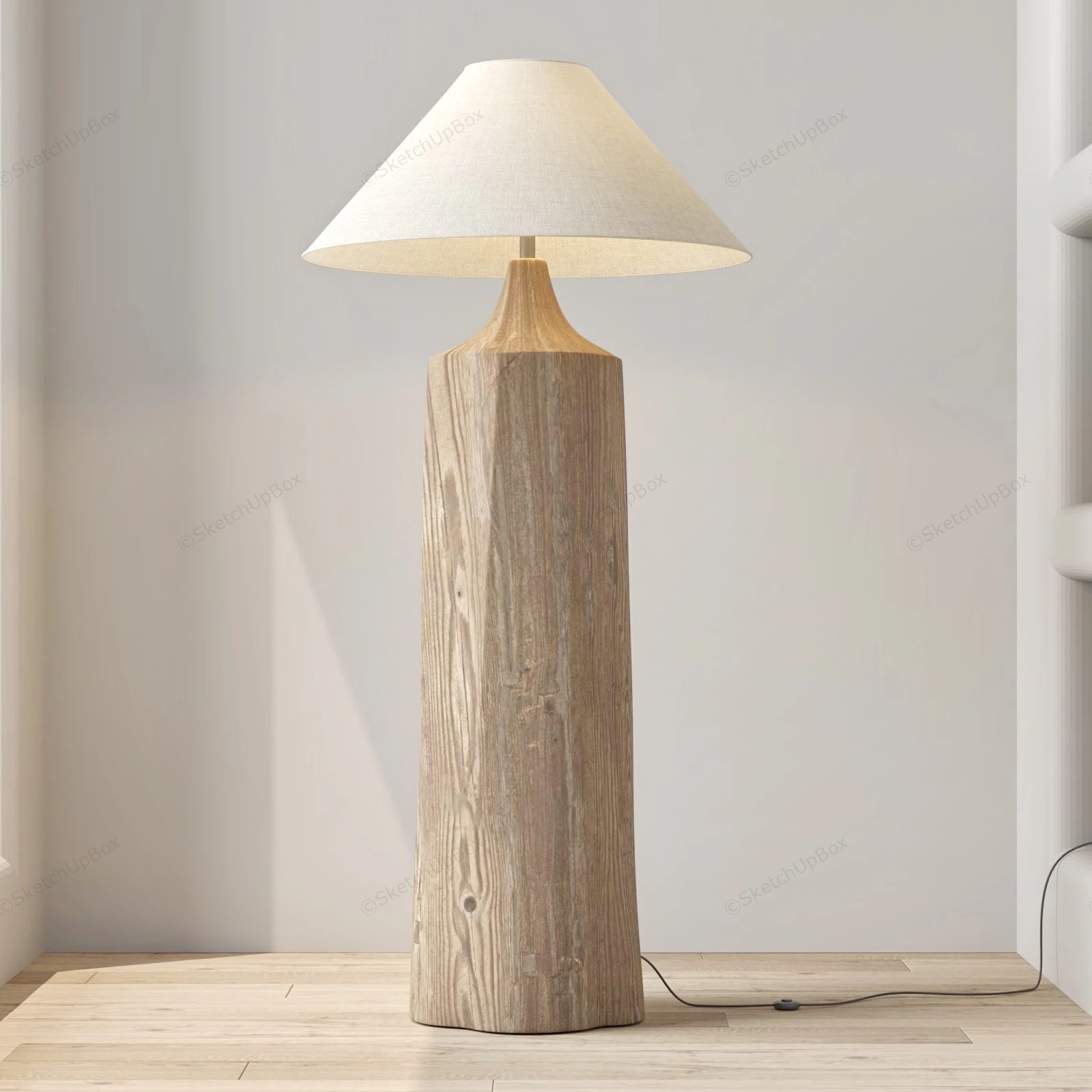 Wabi Sabi Wooden Floor Lamp sketchup model preview - SketchupBox