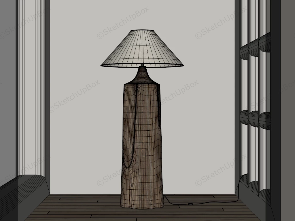 Wabi Sabi Wooden Floor Lamp sketchup model preview - SketchupBox