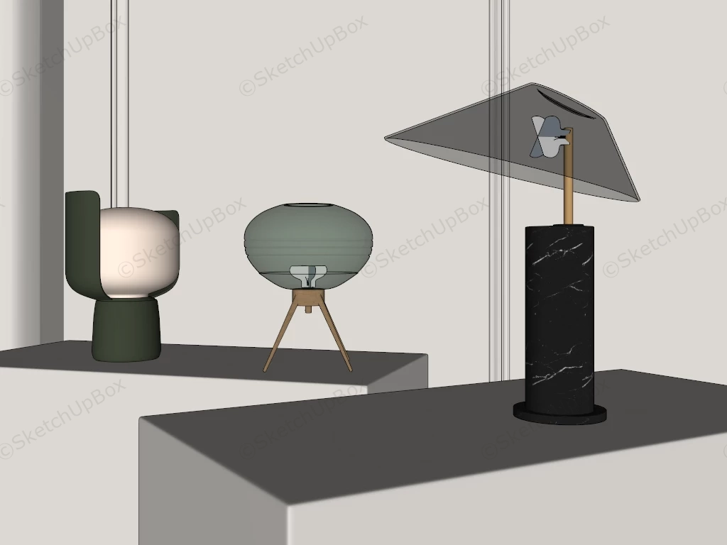 Beautiful Decorative Table Lamps sketchup model preview - SketchupBox