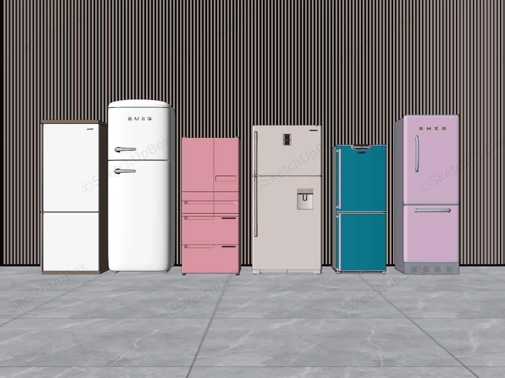 Colorful Retro Refrigerators sketchup model preview - SketchupBox