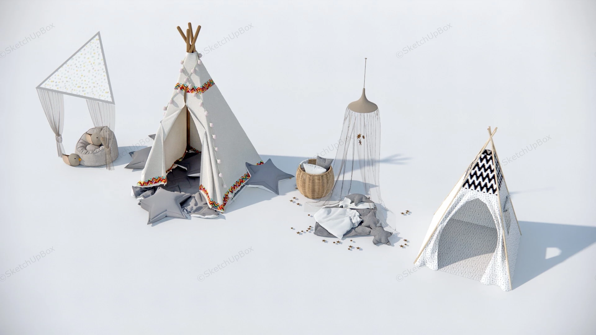 Childrens Play Tents sketchup model preview - SketchupBox