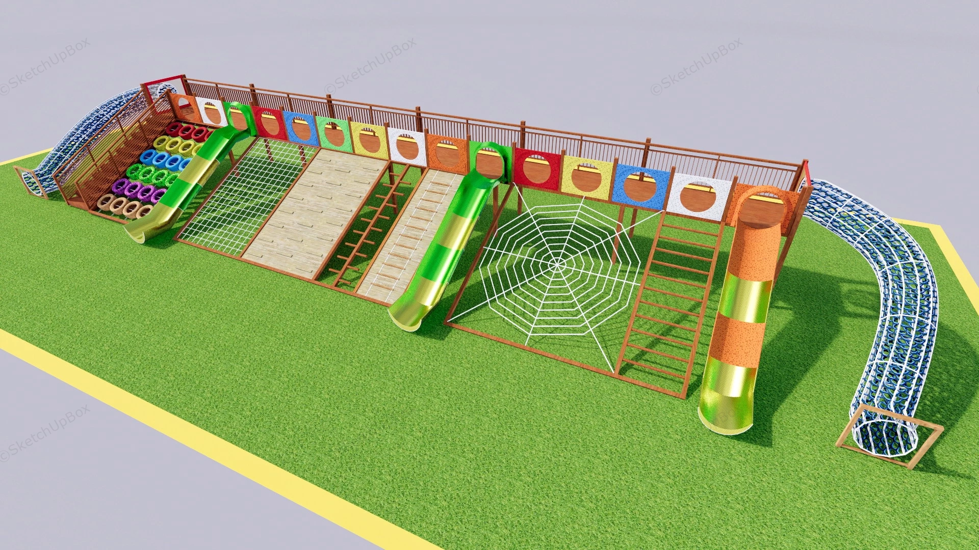 Outdoor Slide And Climbing Set sketchup model preview - SketchupBox