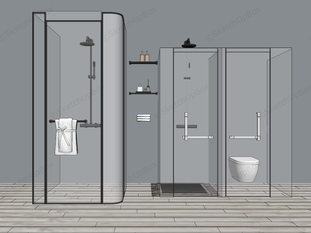 Shower Bath Cabin sketchup model preview - SketchupBox