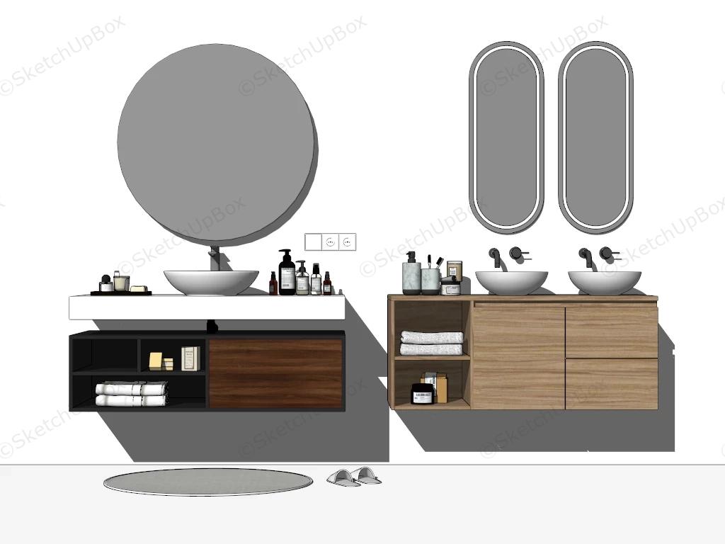 Floating Bathroom Vanity Ideas sketchup model preview - SketchupBox