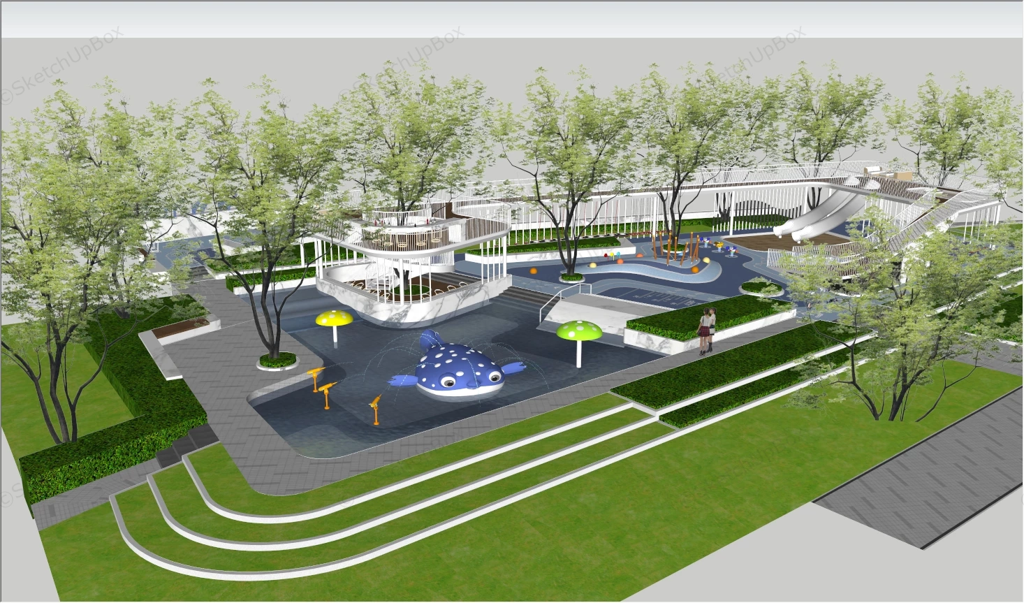 Packet Park Playground Idea sketchup model preview - SketchupBox