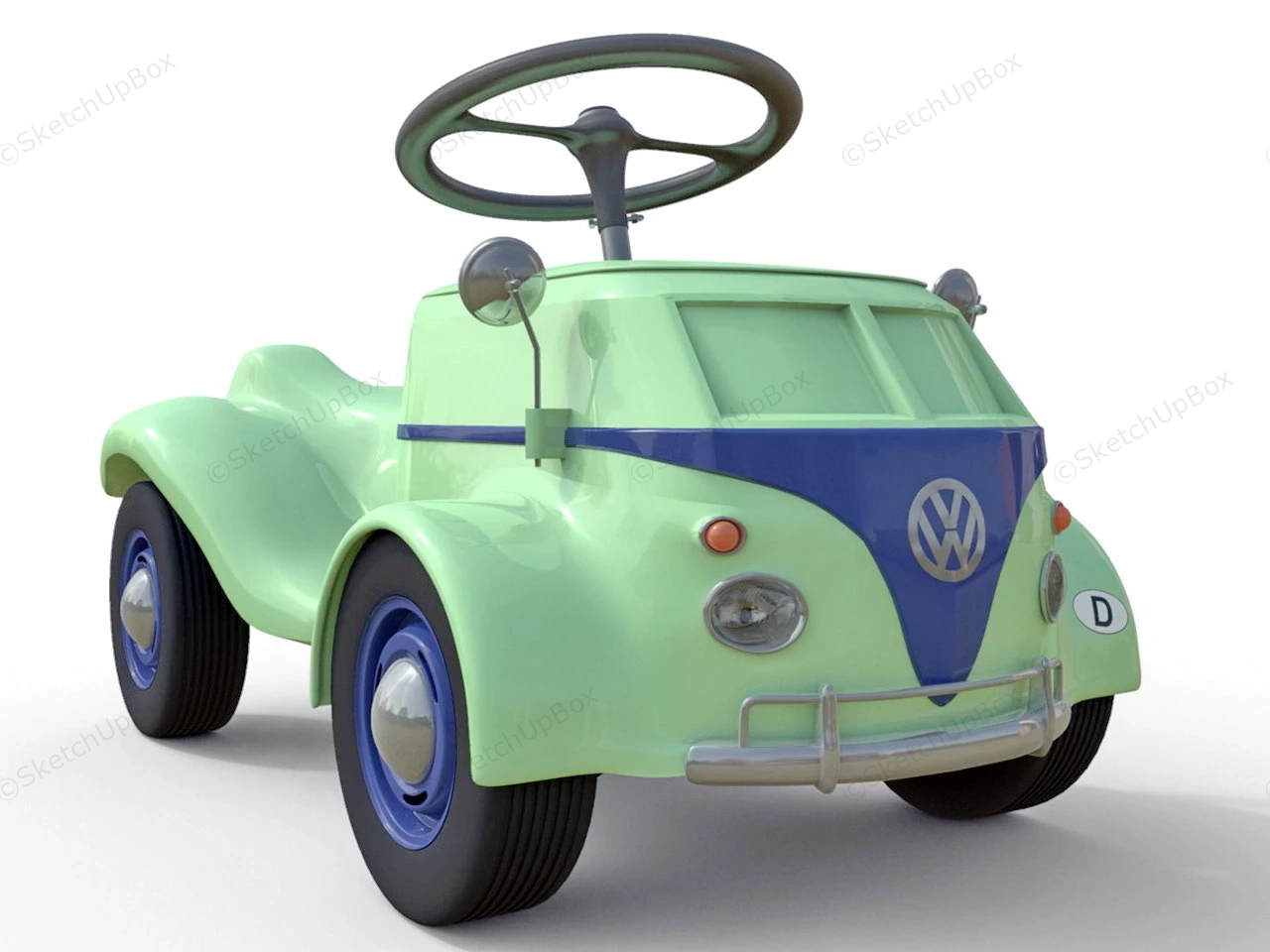 Big Bobby Car Green sketchup model preview - SketchupBox