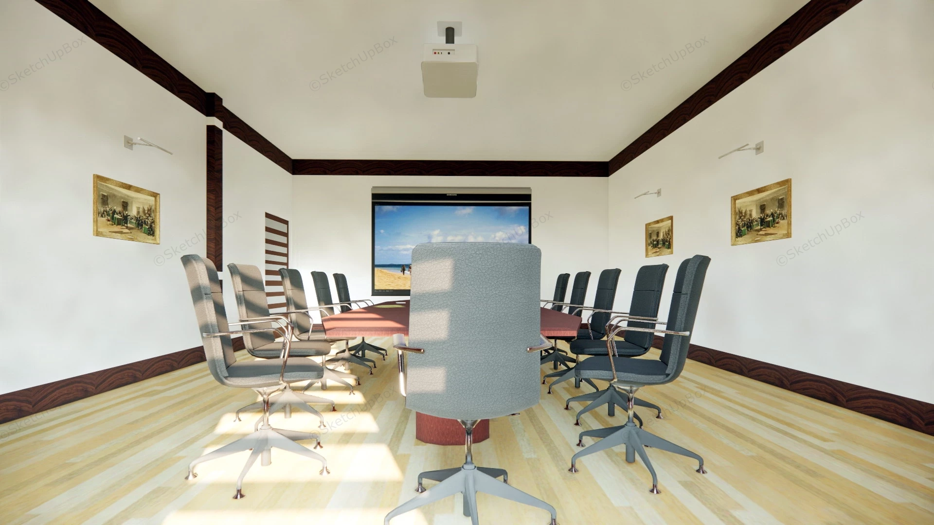 Conference Room With Projector sketchup model preview - SketchupBox