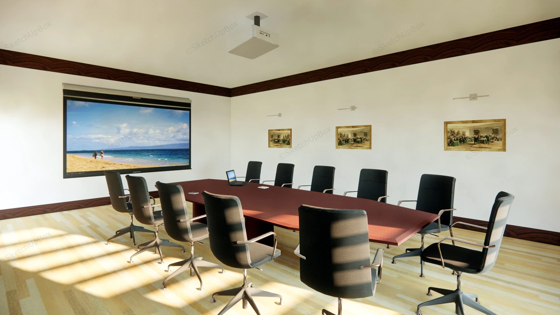 Conference Room With Projector sketchup model preview - SketchupBox