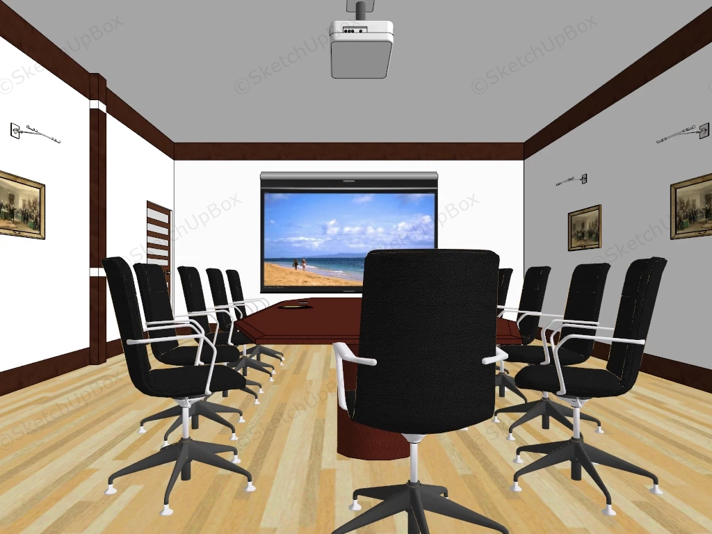 Conference Room With Projector sketchup model preview - SketchupBox