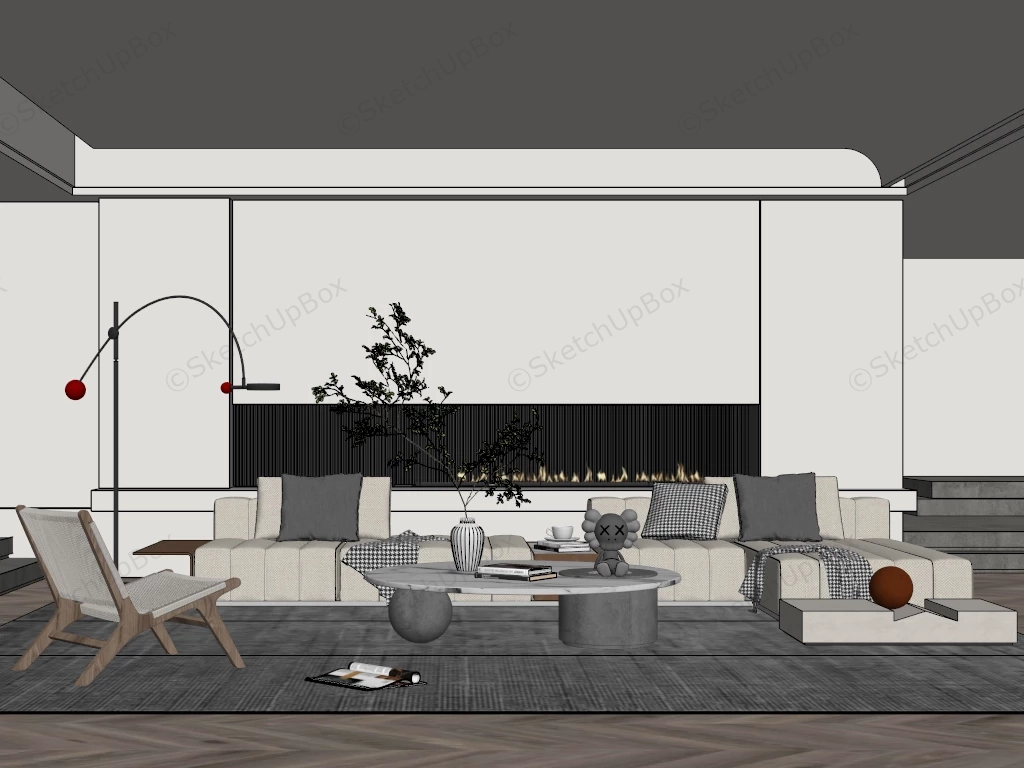 Cozy Living Room Design Ideas sketchup model preview - SketchupBox