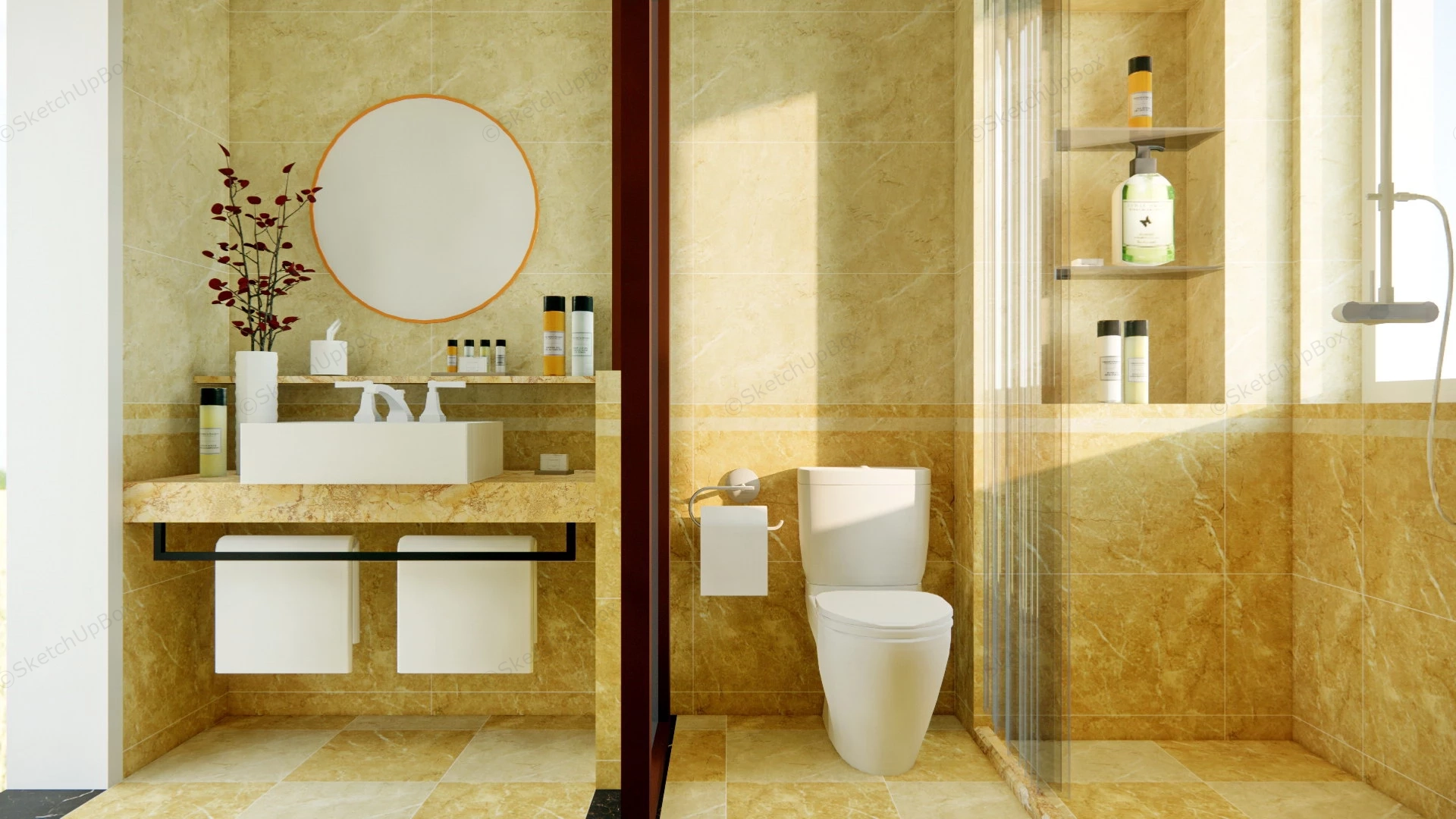 Beige Bathroom Ideas sketchup model preview - SketchupBox