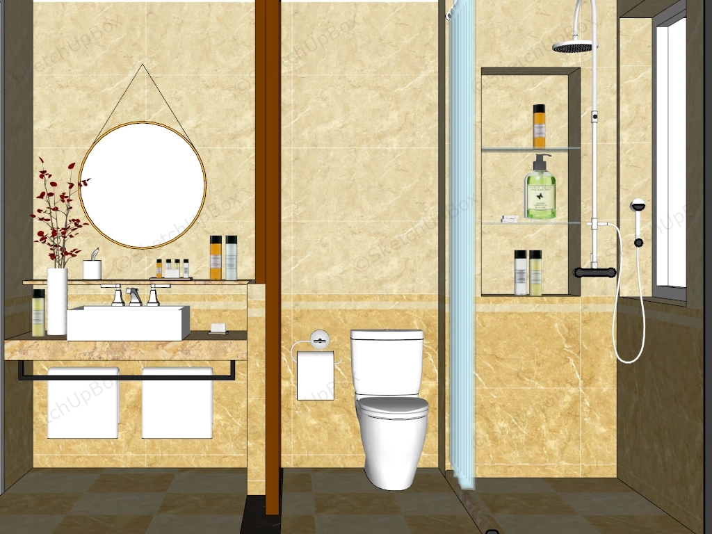 Beige Bathroom Ideas sketchup model preview - SketchupBox