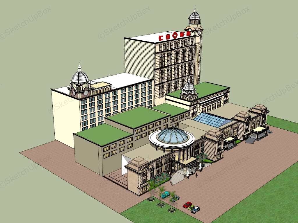 Mercy Hospital Architecture sketchup model preview - SketchupBox