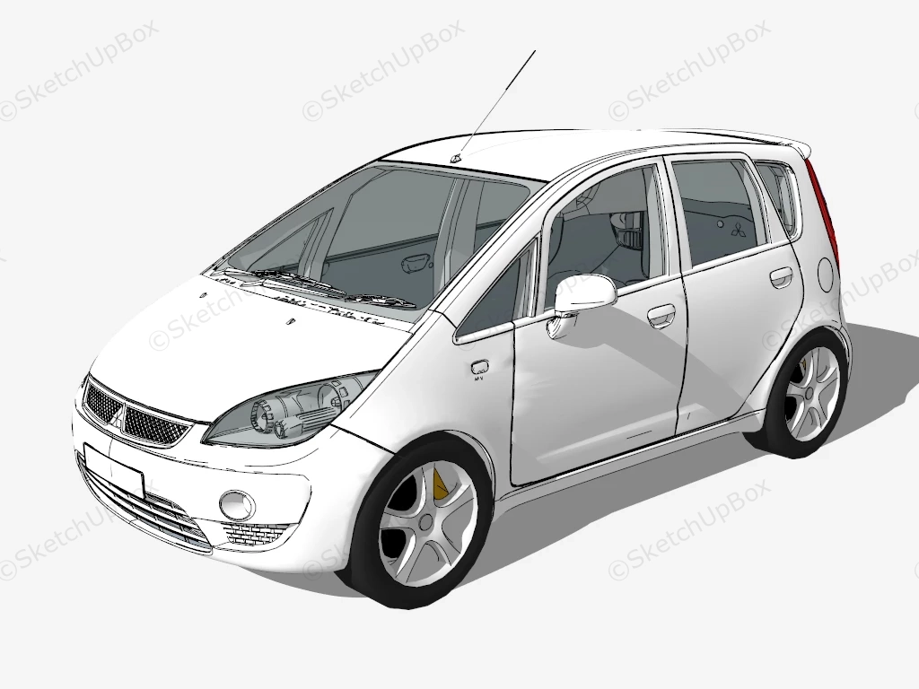 Mitsubishi Colt sketchup model preview - SketchupBox