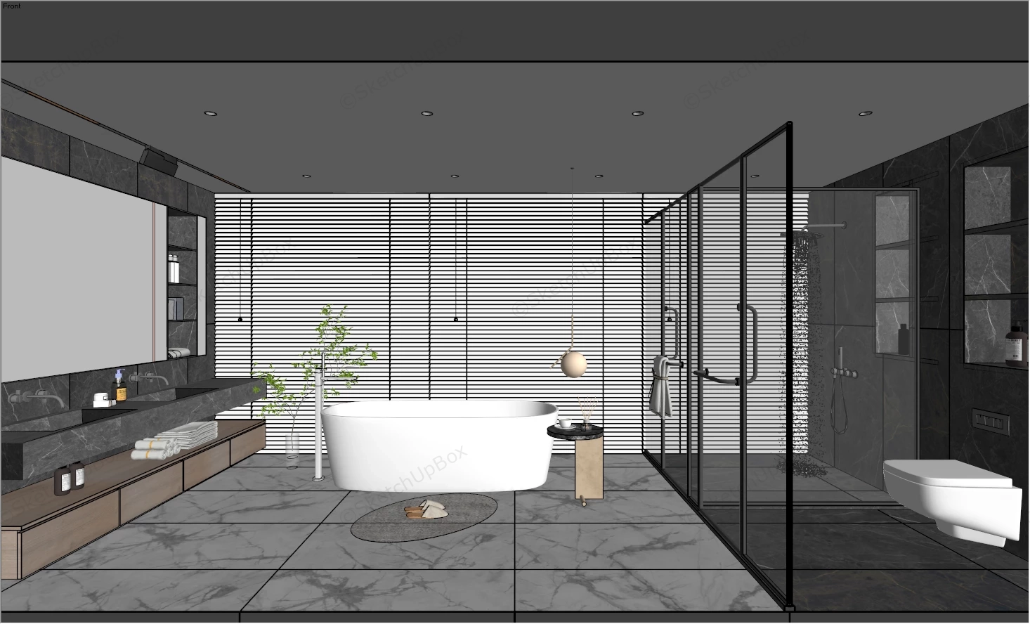 Luxury Bathroom Design Ideas sketchup model preview - SketchupBox