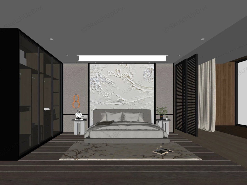 Single Man Bedroom Ideas sketchup model preview - SketchupBox