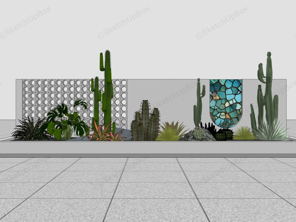 Tropical Raised Garden Bed sketchup model preview - SketchupBox