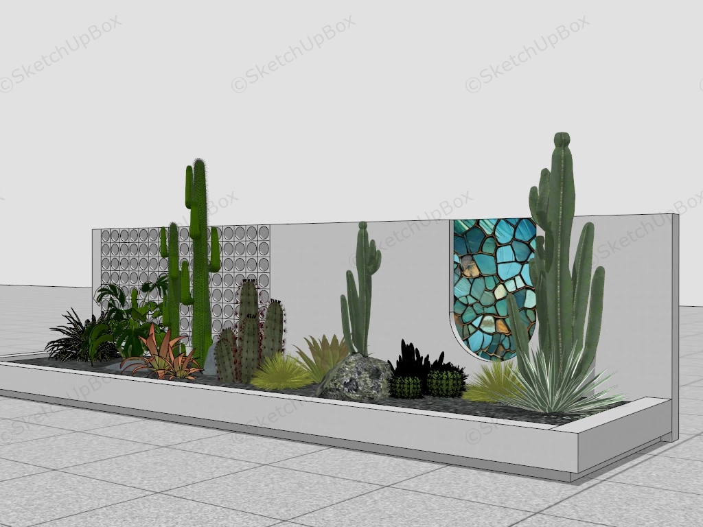 Tropical Raised Garden Bed sketchup model preview - SketchupBox