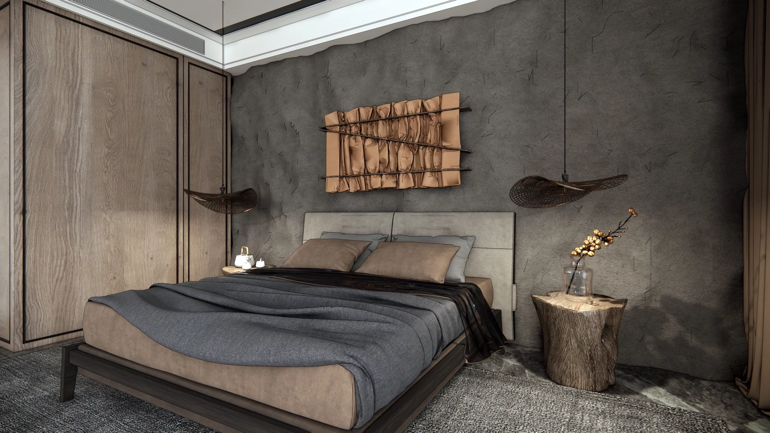 Rustic Bedroom Ideas sketchup model preview - SketchupBox